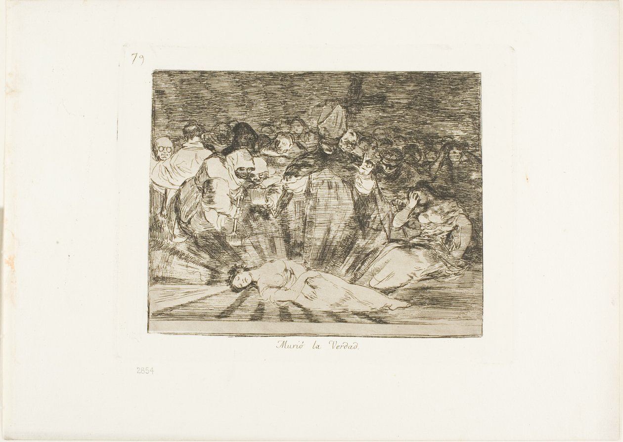 Az igazság meghalt, 79. lemez a The Disasters of War-ból alkotó: Francisco Jose de Goya y Lucientes