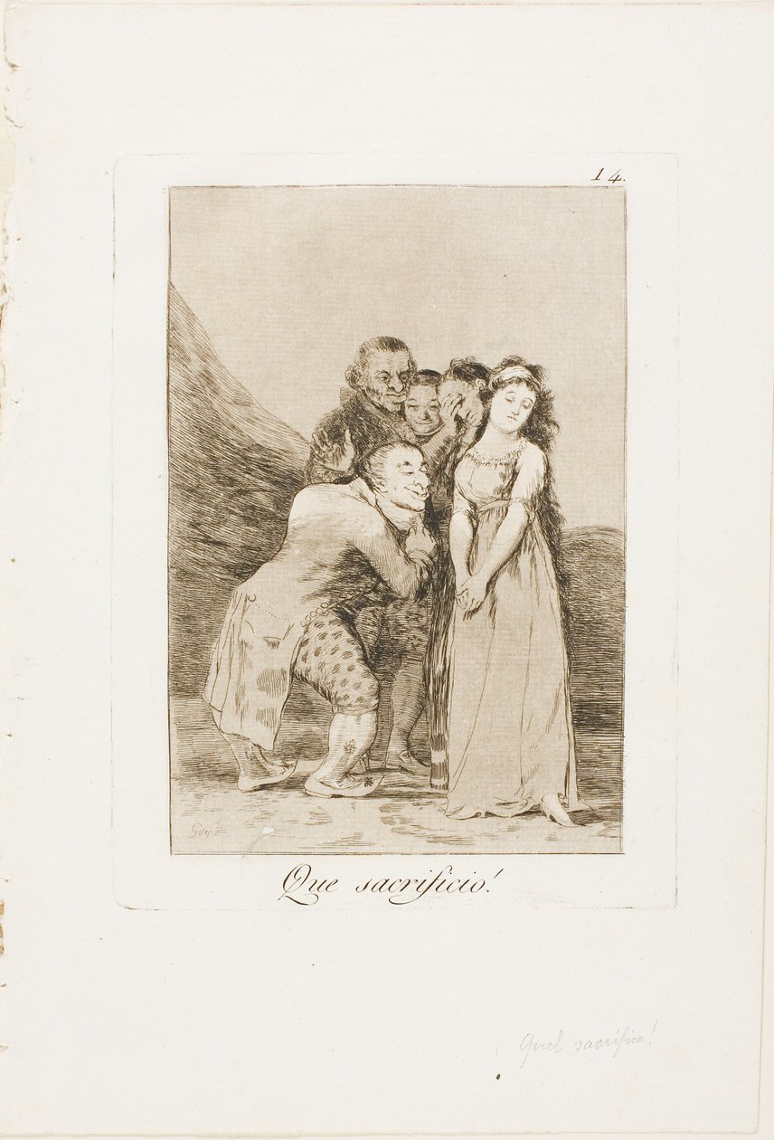 Micsoda áldozat!, 14. lemez Los Caprichosból alkotó: Francisco Jose de Goya y Lucientes