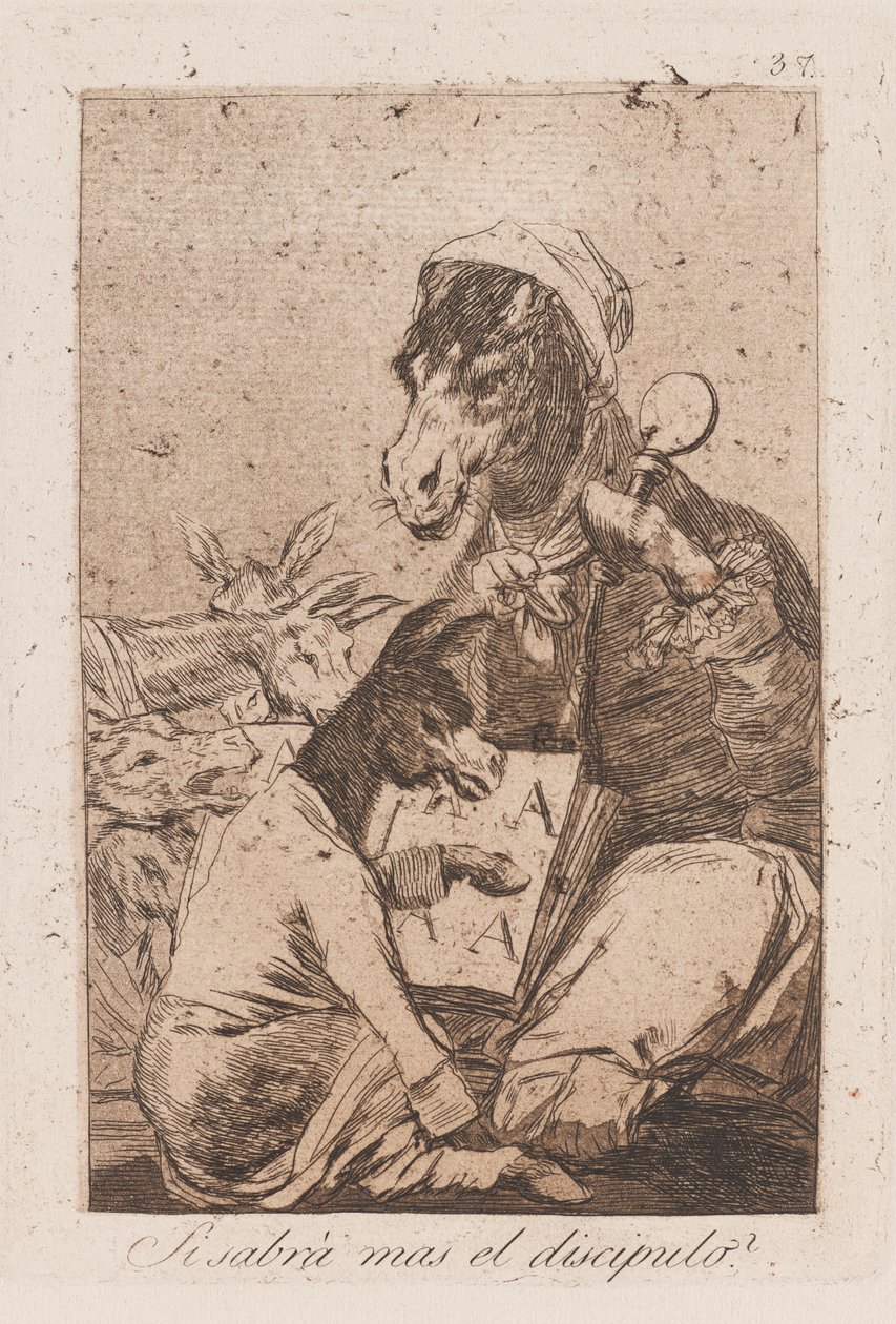 A tanítvány többet fog tudni, mint a mester? 18. század vége – 19. század eleje (nyomtatott) alkotó: Francisco de Goya