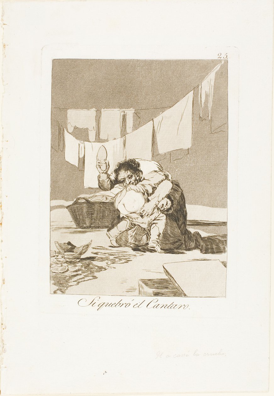 Igen, He Broke the Pot, Los Caprichos 25-ös tányérja alkotó: Francisco Jose de Goya y Lucientes