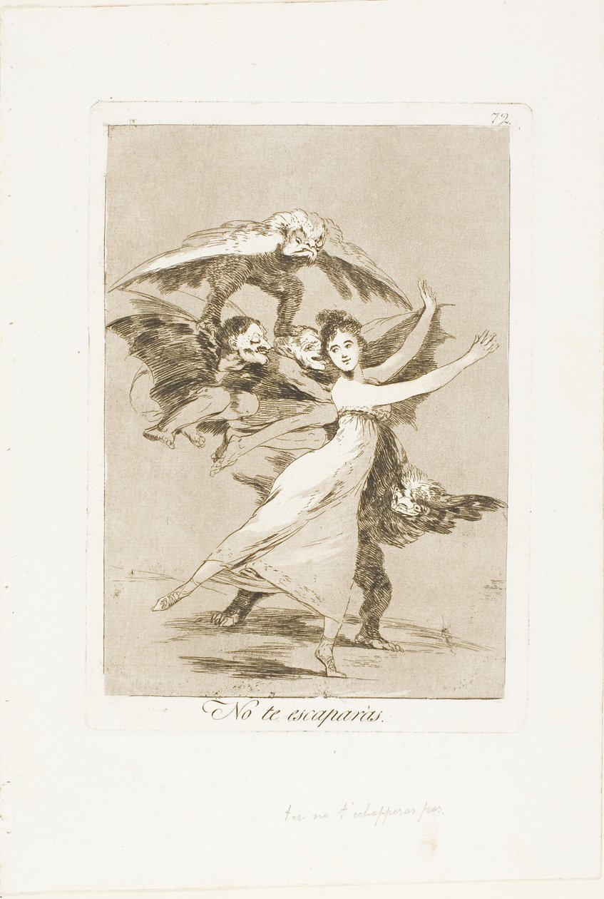 Nem menekülsz, 72-es lemez Los Caprichosból alkotó: Francisco Jose de Goya y Lucientes