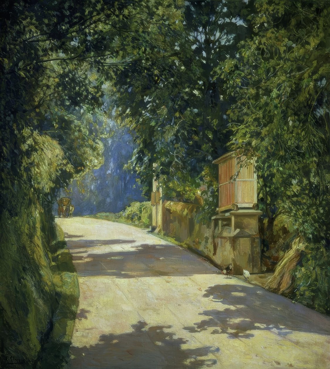 EL HORREO Y EL CARRO - 1944 - 100X90 CM alkotó: Francisco Llorens Diaz
