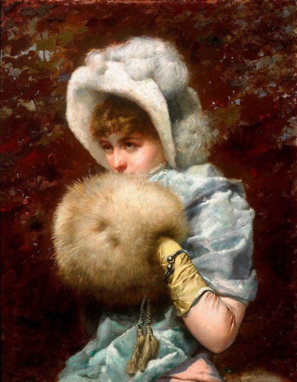 Tél (Hiver) - Francesco Masriera y Manovens (1842-1902) festménye - 1882 - Olaj, vászon - 79x62 - Museu Nacional d
