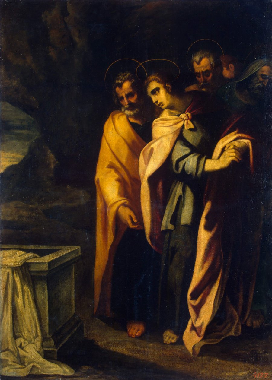 Apostolok Jézus sírjánál, 1590-es évek. alkotó: Francisco Ribalta