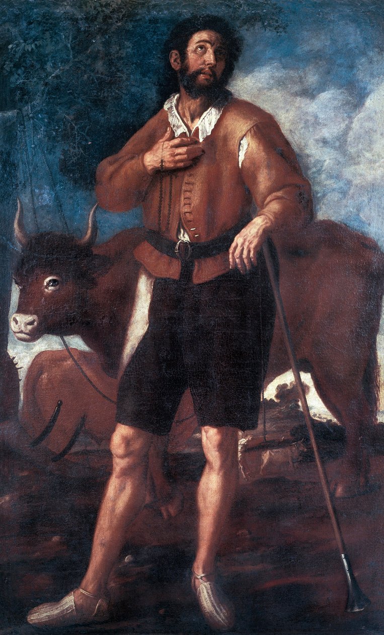Szántó Szent Izidor (1080-1130) ábrázolása, csodálatos módon kiváltotta a vizet a száraz talaj vizéből. Francisco Ribalta (1565-1628) festménye, Valencia. Museo de Bellas Artes San Pio V, Spanyolország alkotó: Francisco Ribalta