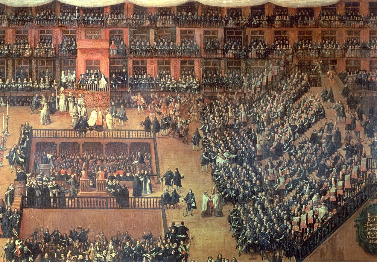 Auto de Fe a Plaza Mayorban, Madrid, 1680. június 30. (részlet) alkotó: Francisco Rizi