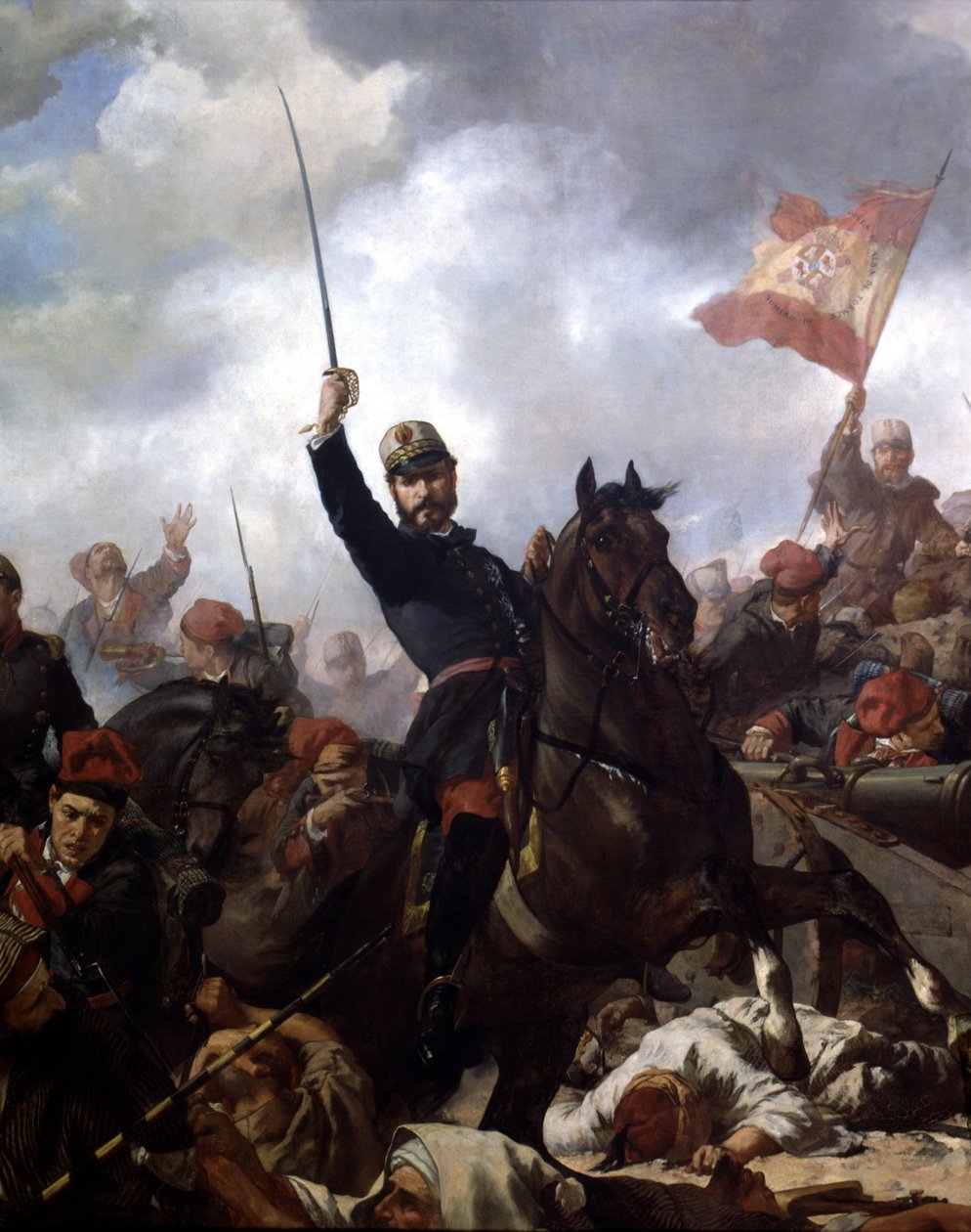 John Prim tábornok és Prats (1814-70) a tetouani csatában alkotó: Francisco Sans y Cabot