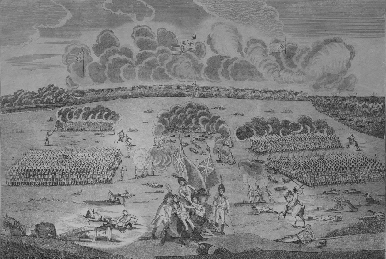 Helyes kép a csatáról New Orleans város közelében 1815. január 8., kb. 1816. alkotó: Francisco Scacki