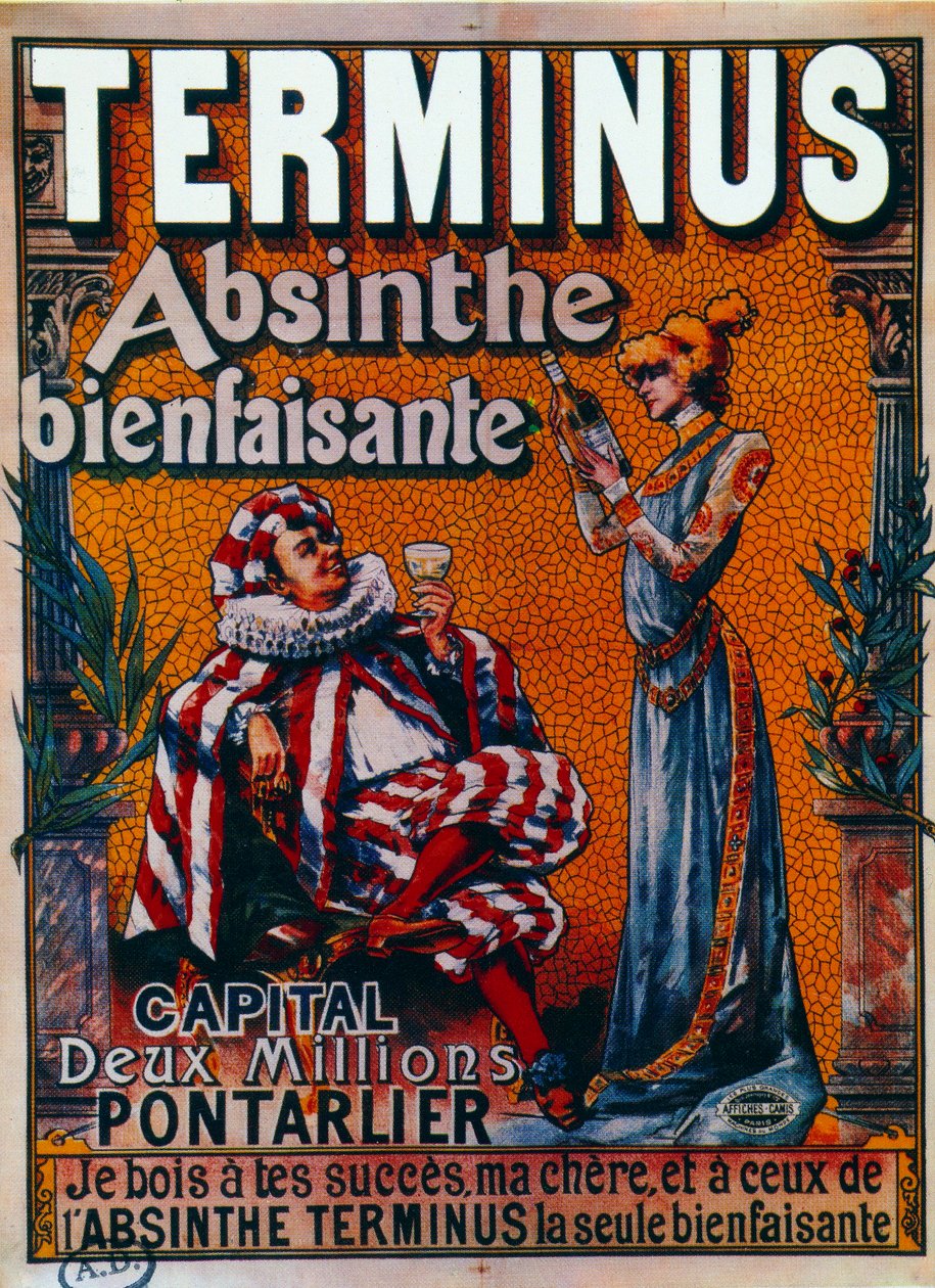 A Terminus „jótékony abszint” reklámja, Pontarlier (plakát) alkotó: Francisco Tamagno