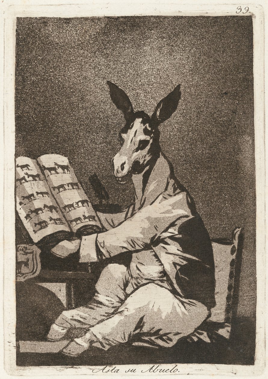 Asta su abuelo (És ilyen volt a nagyapja is) alkotó: Francisco de Goya