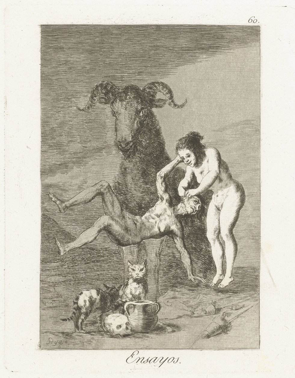 Beproevingen Ensayos (cím az objektumon) Los Caprichos (sorozat címe) alkotó: Francisco de Goya