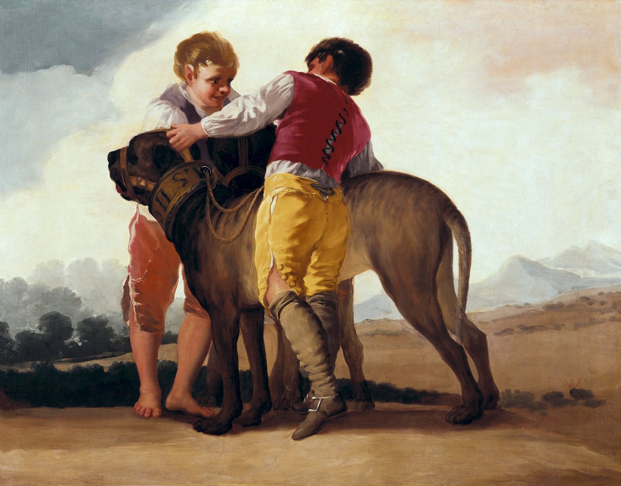 Fiúk masztiffal, 1786 körül (olaj, karton) alkotó: Francisco de Goya