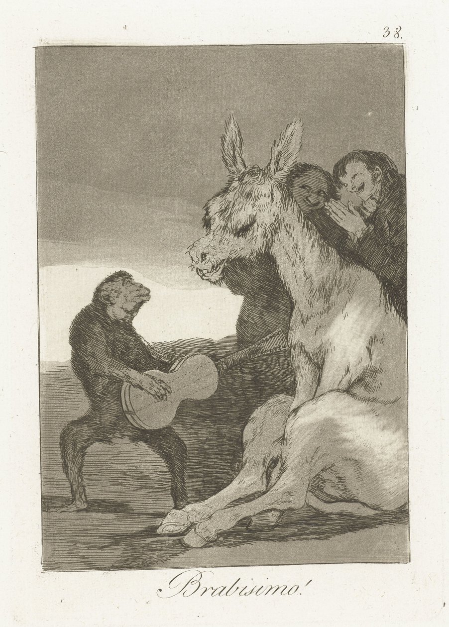 Bravó! Brabisimo! (cím a tárgyon) Los Caprichos (sorozat címe) alkotó: Francisco de Goya