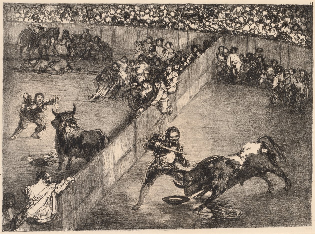 Bikaviadal egy megosztott gyűrűben alkotó: Francisco de Goya