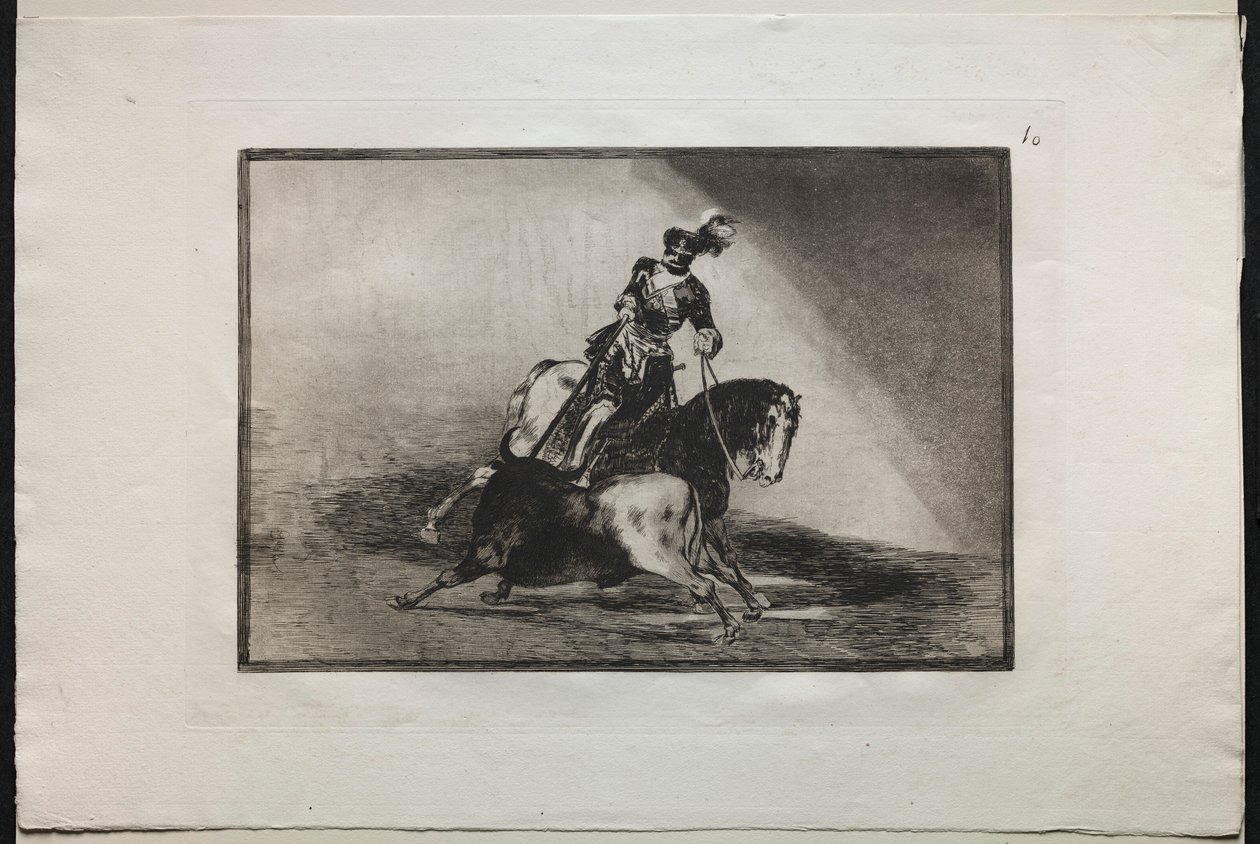 Bikaviadalok: V. Károly bikát lándzsáz, 1876. alkotó: Francisco de Goya