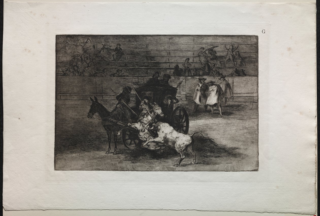 Bikaviadalok: Harcolj két öszvérre befogott hintón alkotó: Francisco de Goya