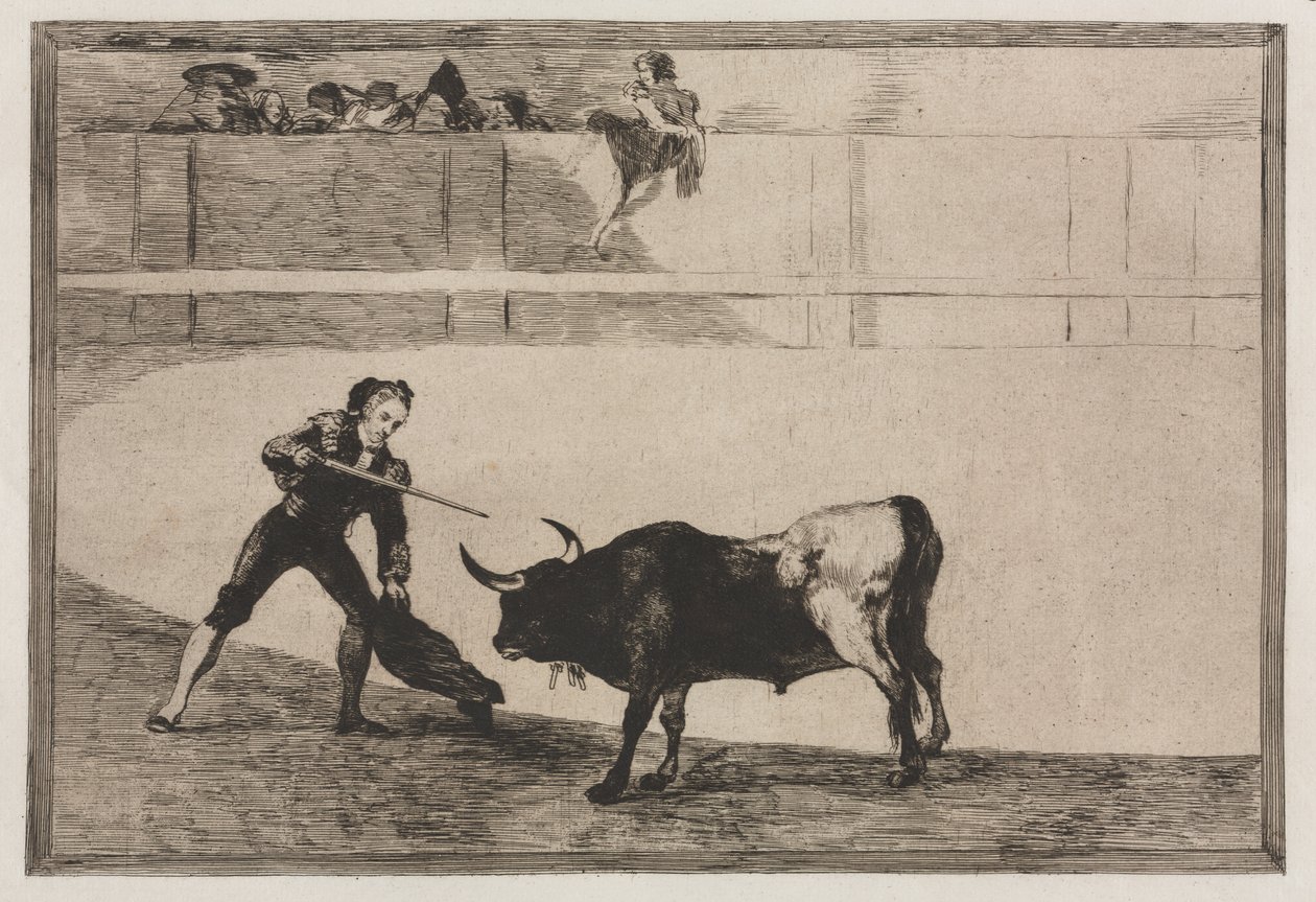 Bikaviadalok: Pedro Romeo megöli a megállt bikát alkotó: Francisco de Goya