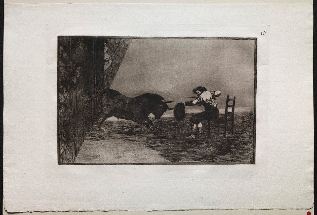 Bikaviadalok: Martincho merészsége a gyűrűben Saragossában, 1876. alkotó: Francisco de Goya