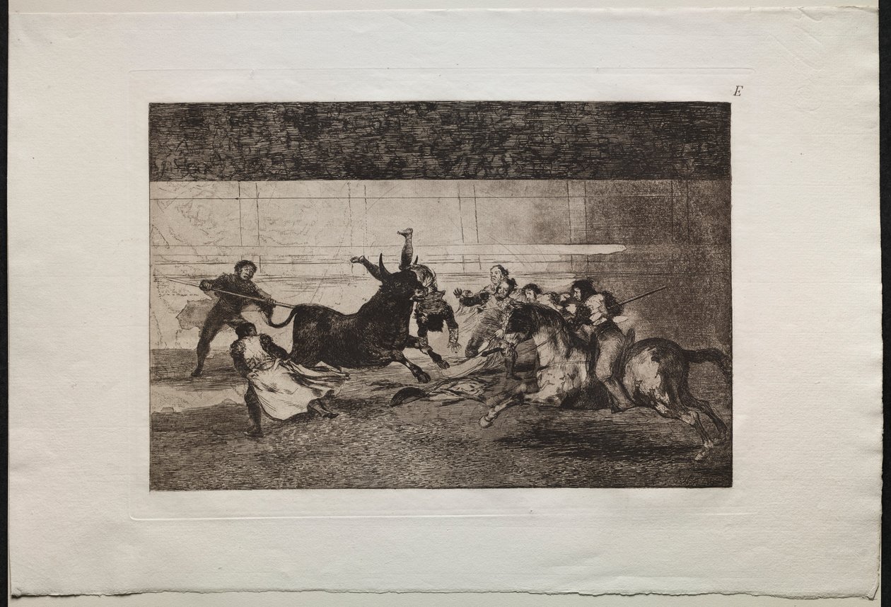 Bikaviadalok: Pepe Illo halála 2. kompozíció, 1876. alkotó: Francisco de Goya