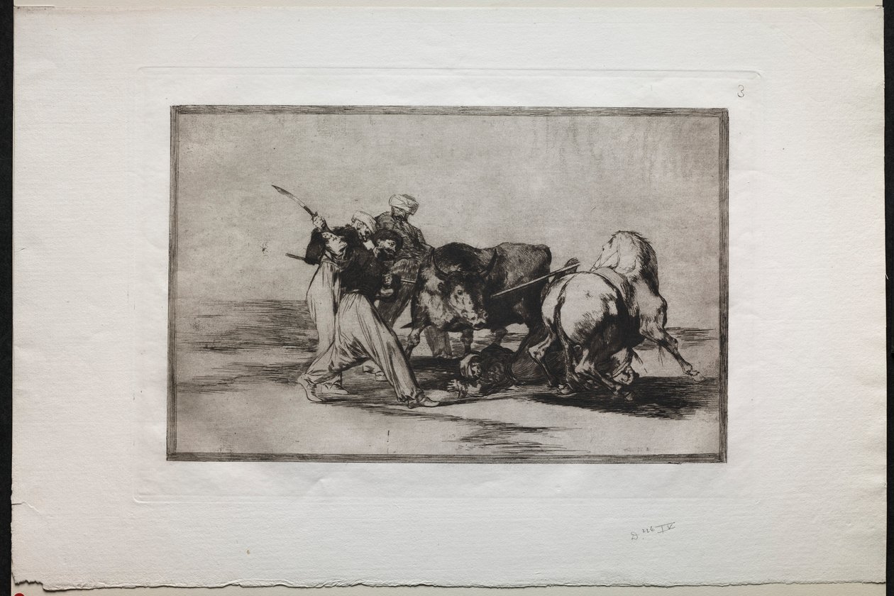 Bikaviadalok: A mórok letelepedtek Spanyolországban, feladva a Korán babonáját, 1876. alkotó: Francisco de Goya