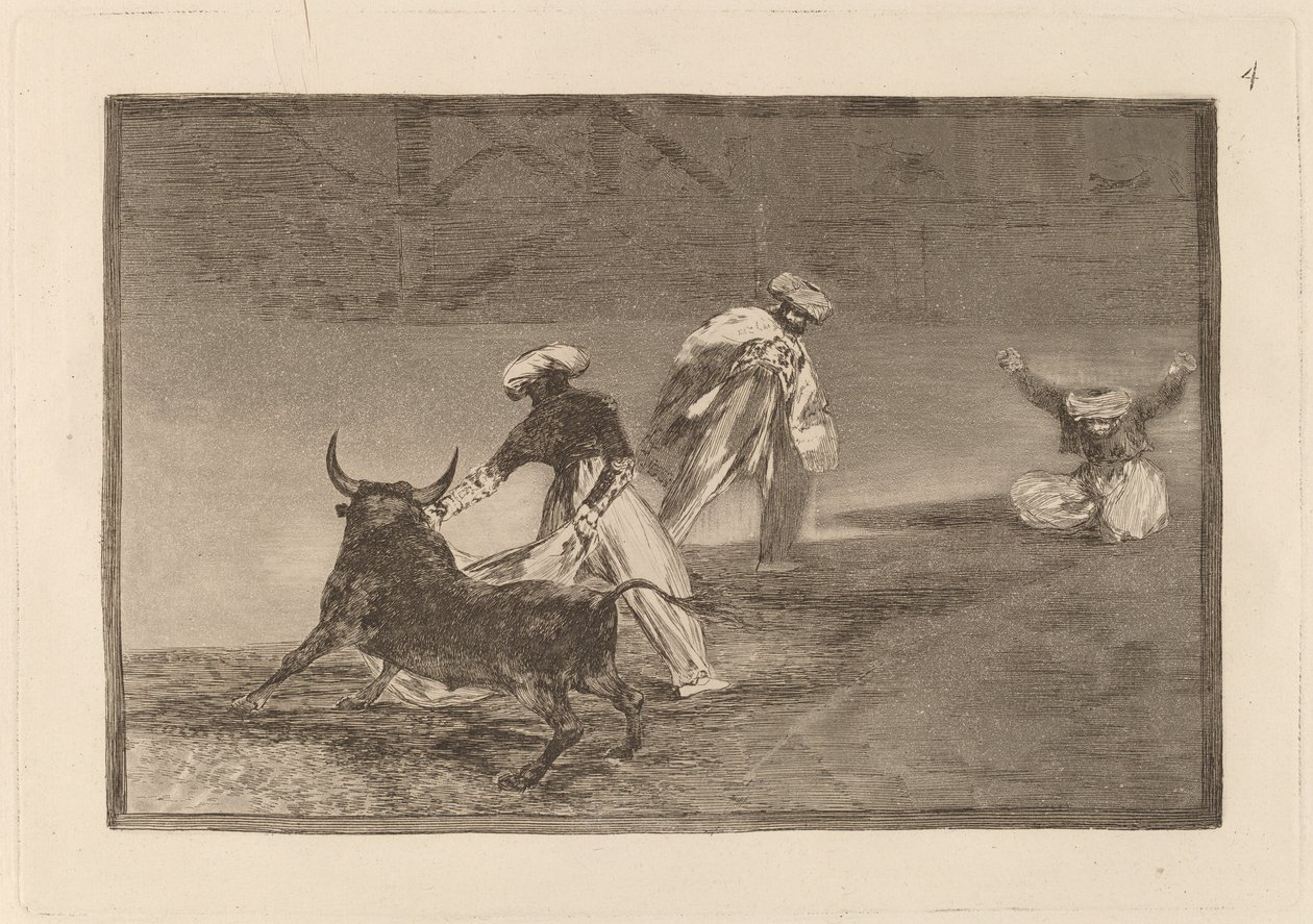 Capean otro encerrado (Egy másikat játszanak a köpennyel egy zárványban) alkotó: Francisco de Goya