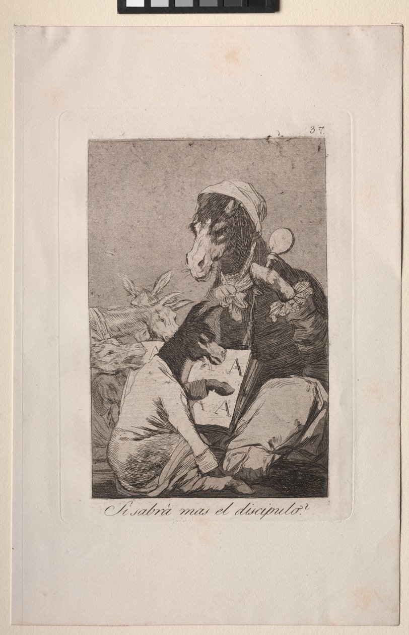 Caprices: Lehet, hogy a tanuló nem tud többet? alkotó: Francisco de Goya
