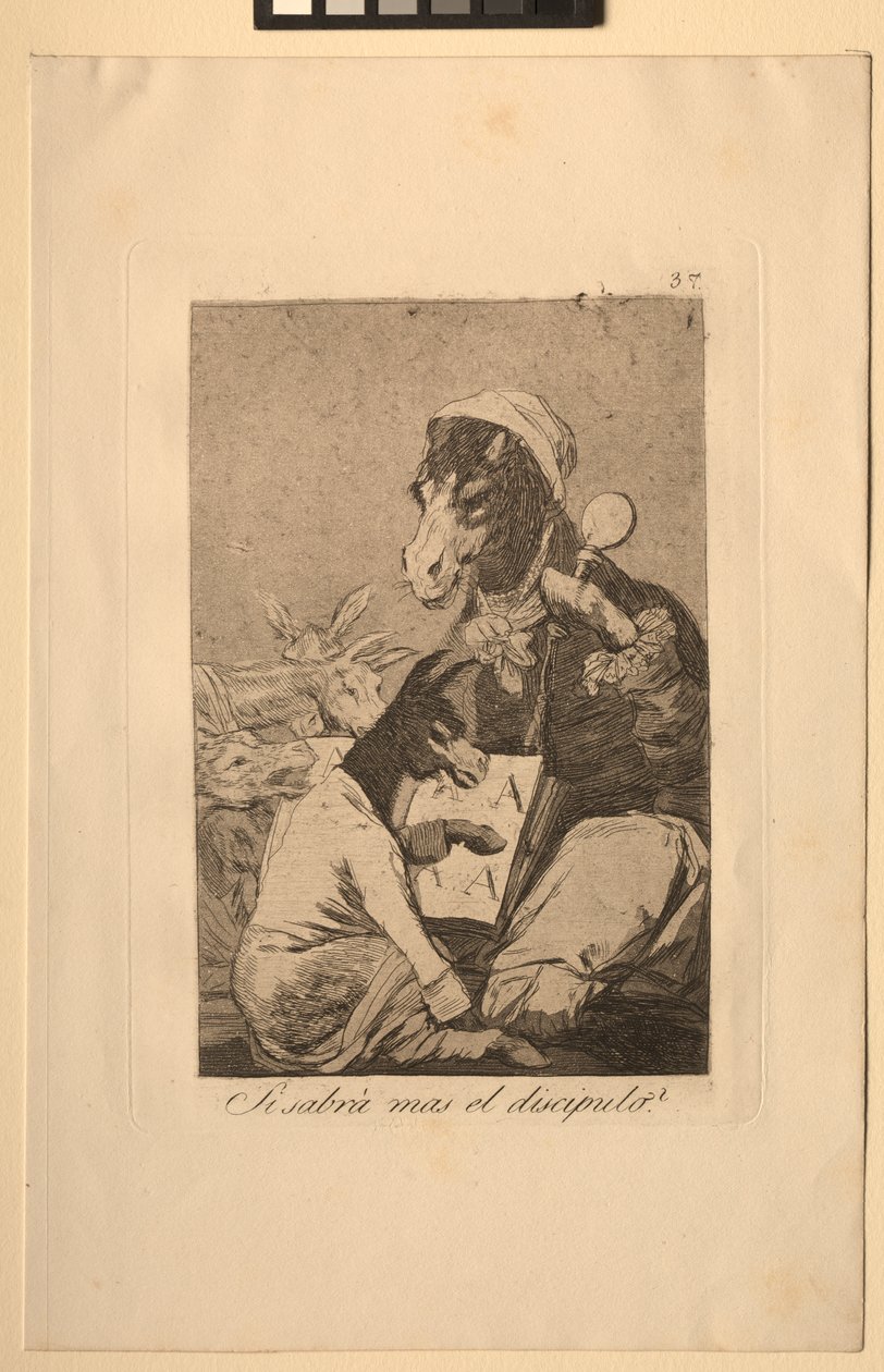 Caprices: Lehet, hogy a tanuló nem tud többet. alkotó: Francisco de Goya