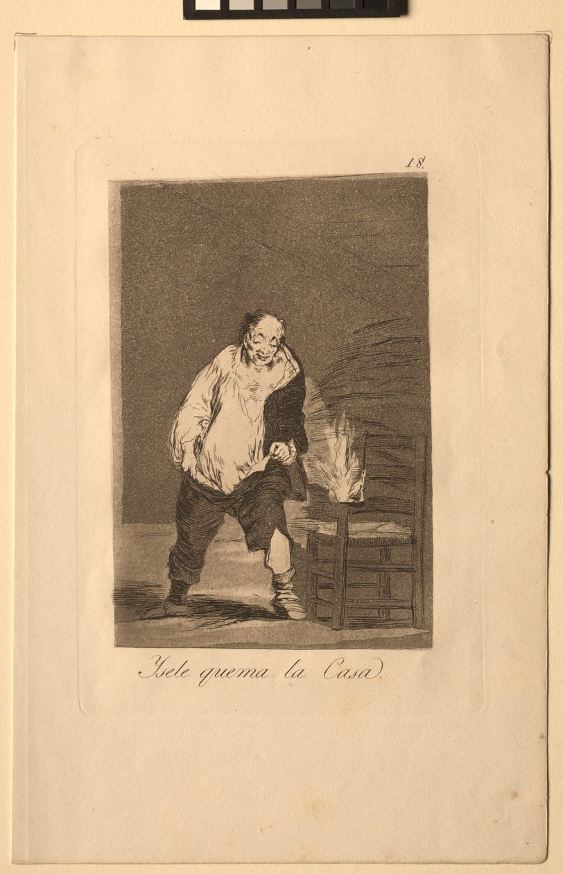 Caprichos: És ég a háza.. alkotó: Francisco de Goya