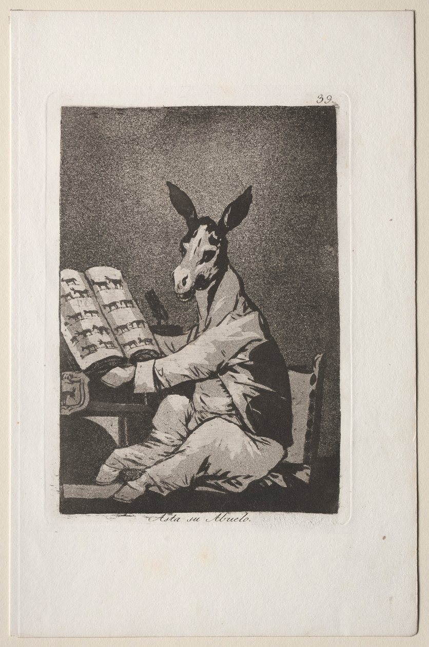 Caprichos: És a nagyapja is az volt.. alkotó: Francisco de Goya