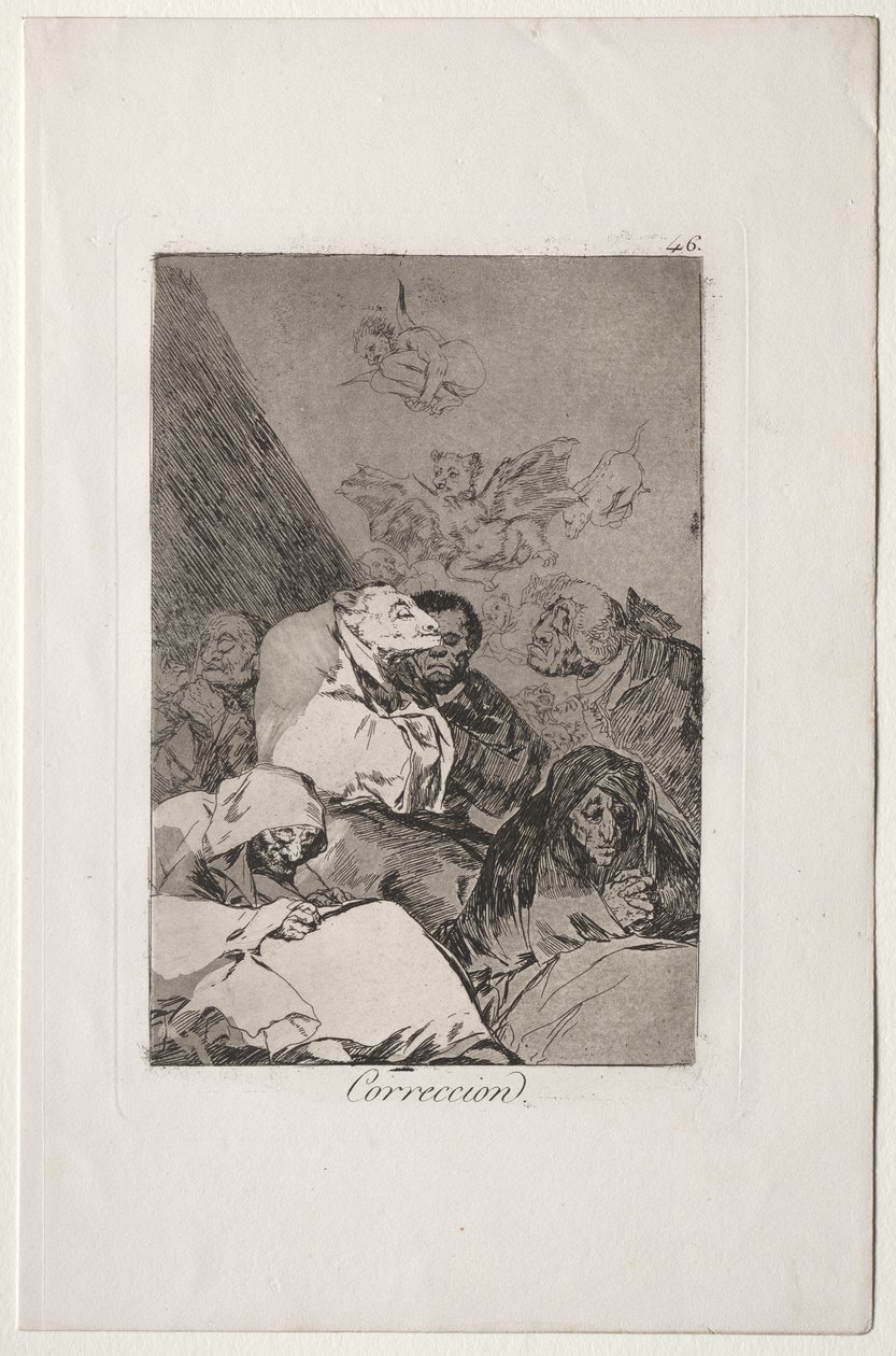 Caprichos: Helyesbítés alkotó: Francisco de Goya