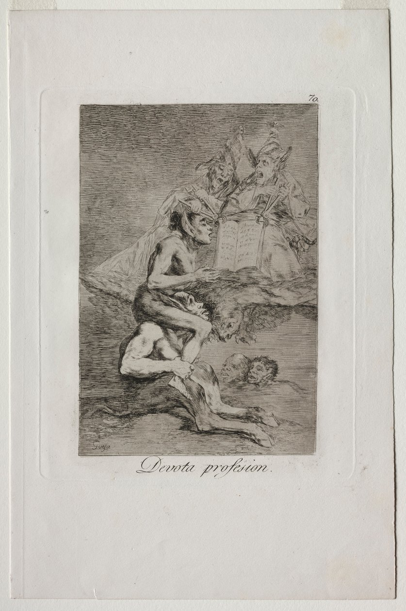 Caprichos: áhítatos hivatás. alkotó: Francisco de Goya