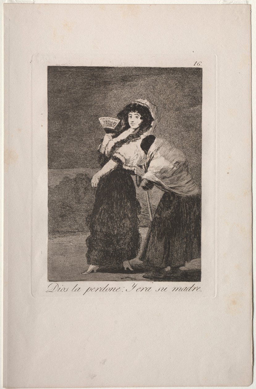 Caprichos: Az ég szerelmére: és az anyja volt.. alkotó: Francisco de Goya