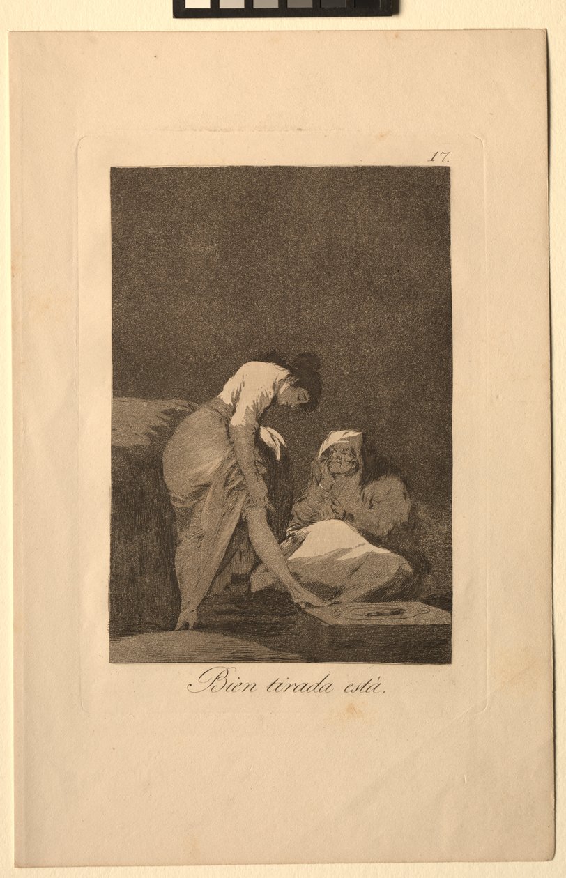Caprichos: Szépen meg van nyújtva. alkotó: Francisco de Goya