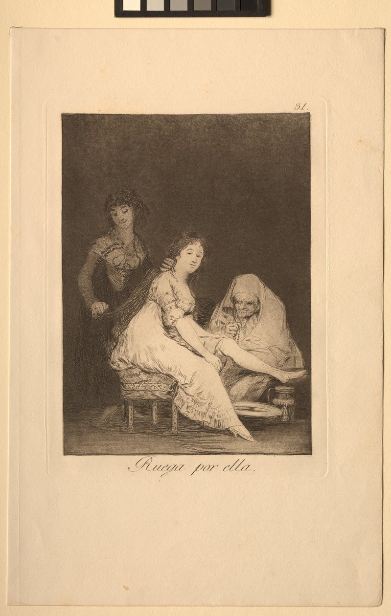 Caprichos: Imádkozik érte. alkotó: Francisco de Goya