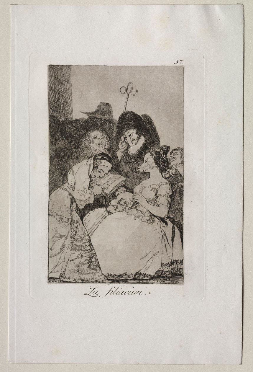 Caprichos: A filiáció. alkotó: Francisco de Goya