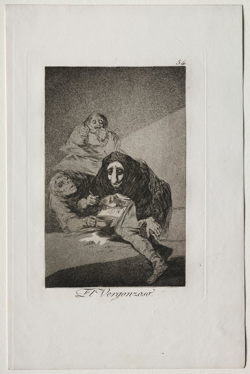 Caprichos: A szégyenletes. alkotó: Francisco de Goya