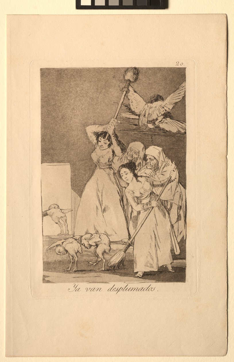 Caprichos: There They Go Plucked, azaz gyapjú. alkotó: Francisco de Goya