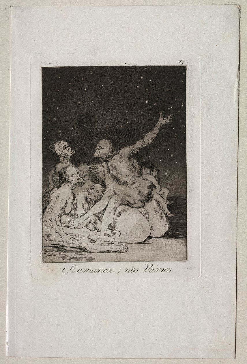 Caprichos: Ha kitör a nap, nem leszünk szabadok. alkotó: Francisco de Goya