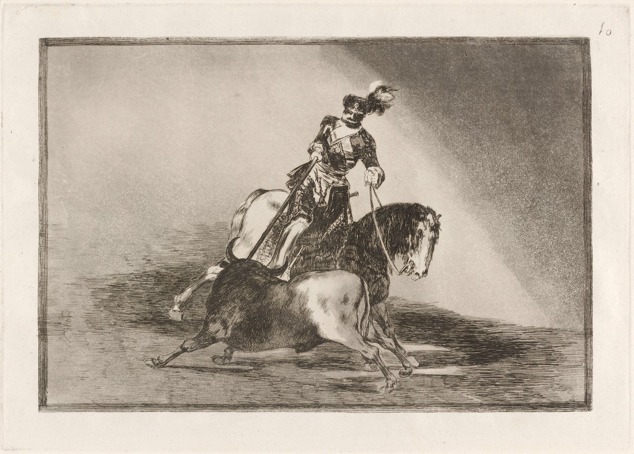 V. Károly bikát lándzsáz a valladolidi plázában (V. Károly lándzsázik a bikával a ringben Valladolidban) alkotó: Francisco de Goya