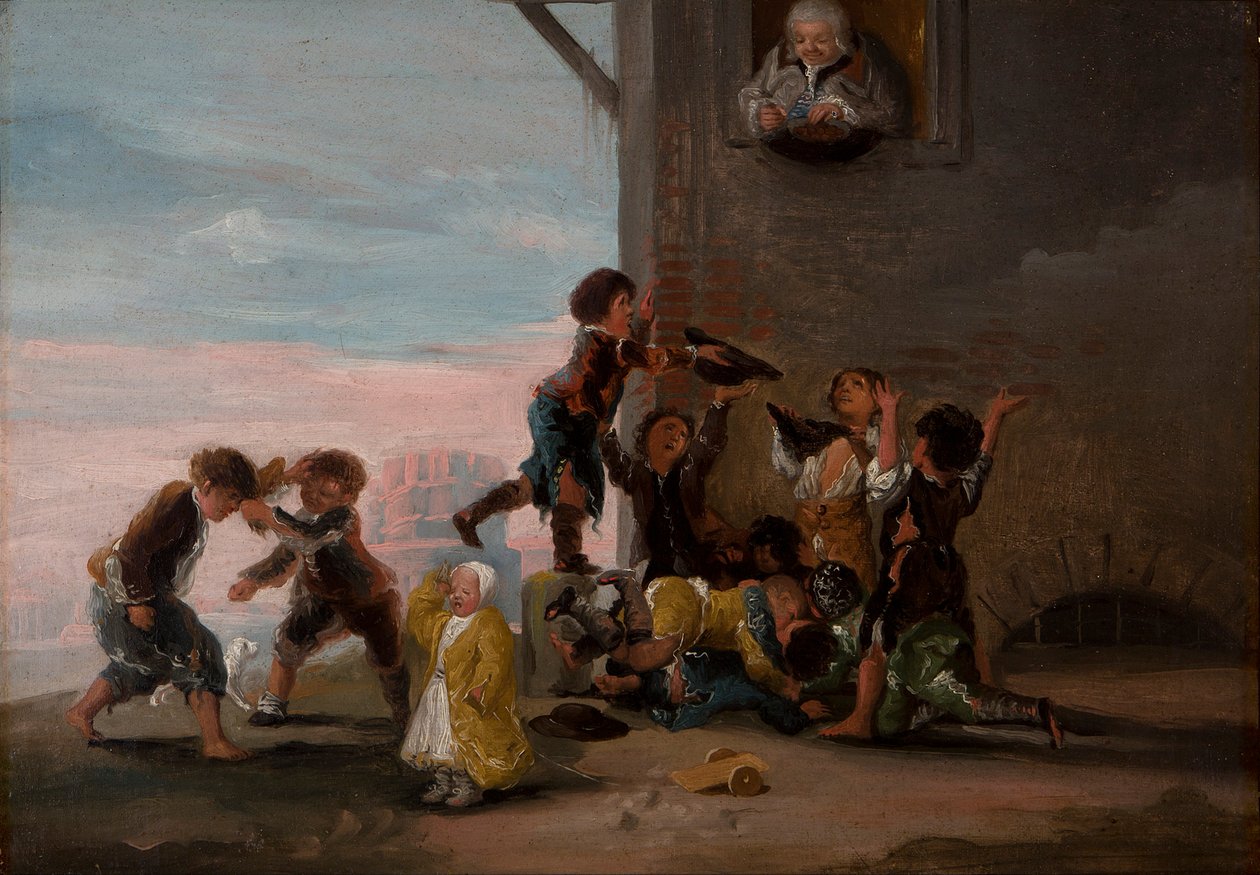 Gyermekek harcolnak a gesztenyéért Gyermekek harcolnak a gesztenyéért, 1786. alkotó: Francisco de Goya