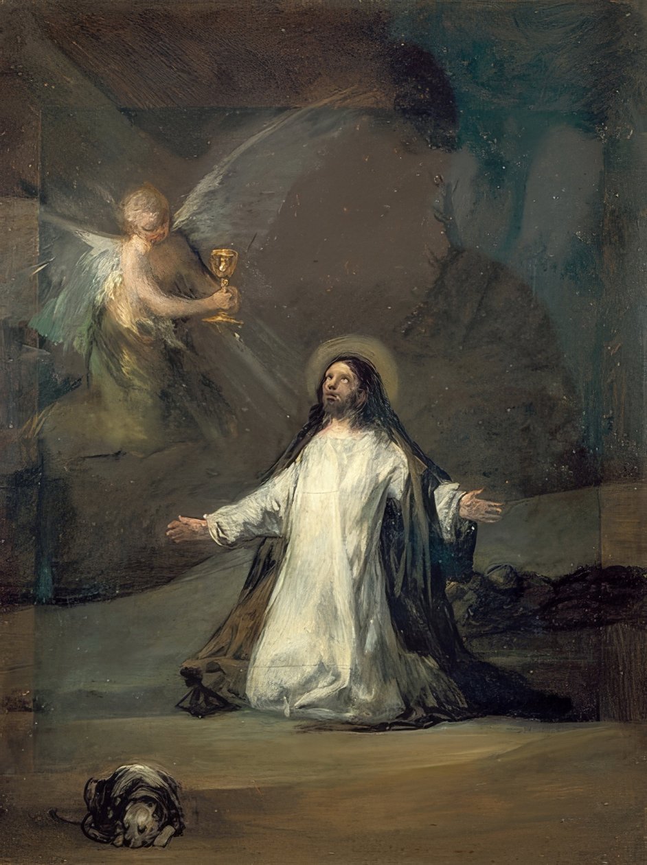 Krisztus az Olajfák hegyén. 1819 körül alkotó: Francisco de Goya