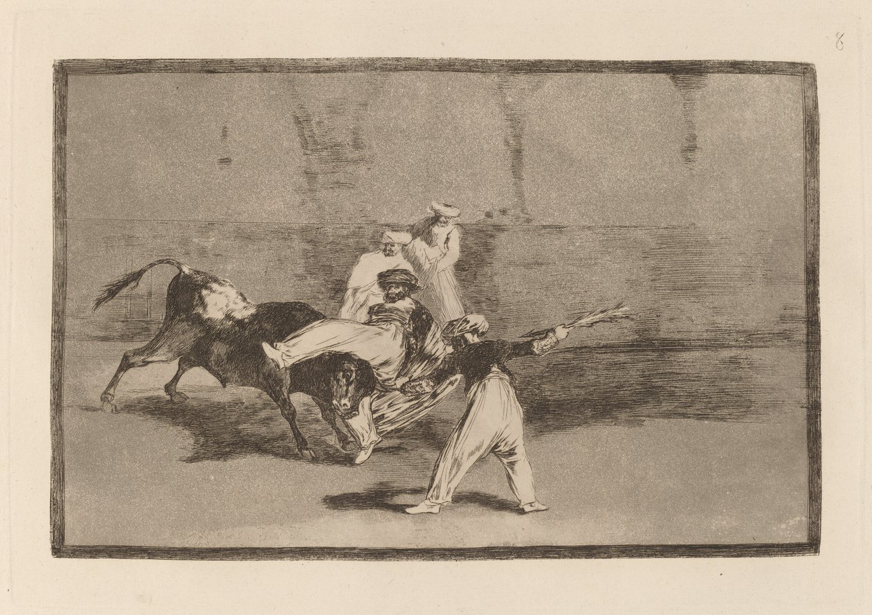 Kibaszott egy mór a téren (Egy mór, akit elkapott a bika a ringben) alkotó: Francisco de Goya