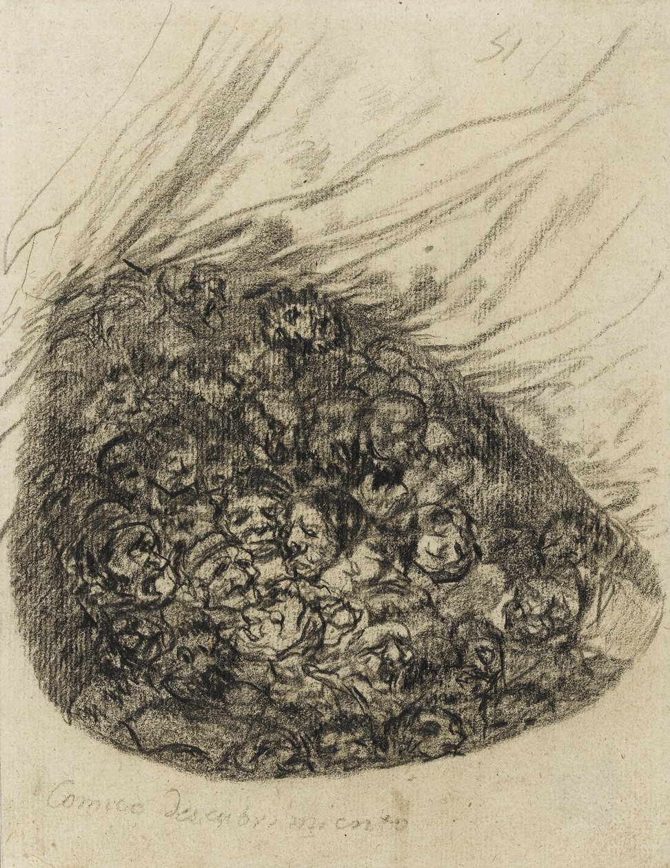 Comic Discovery, 1819-28 (fekete kréta papíron) alkotó: Francisco de Goya