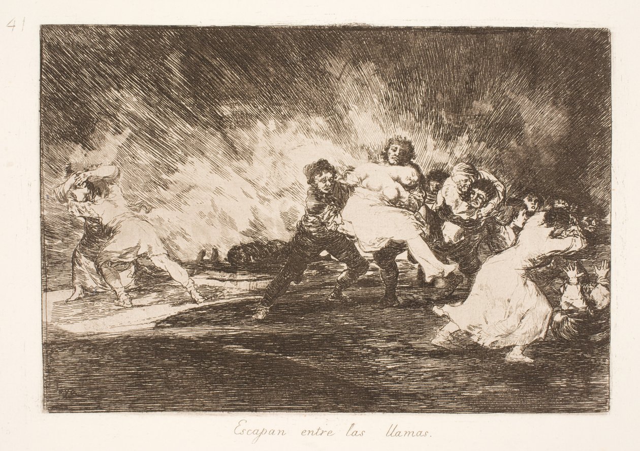 Menekülnek a lángok között (41) alkotó: Francisco de Goya