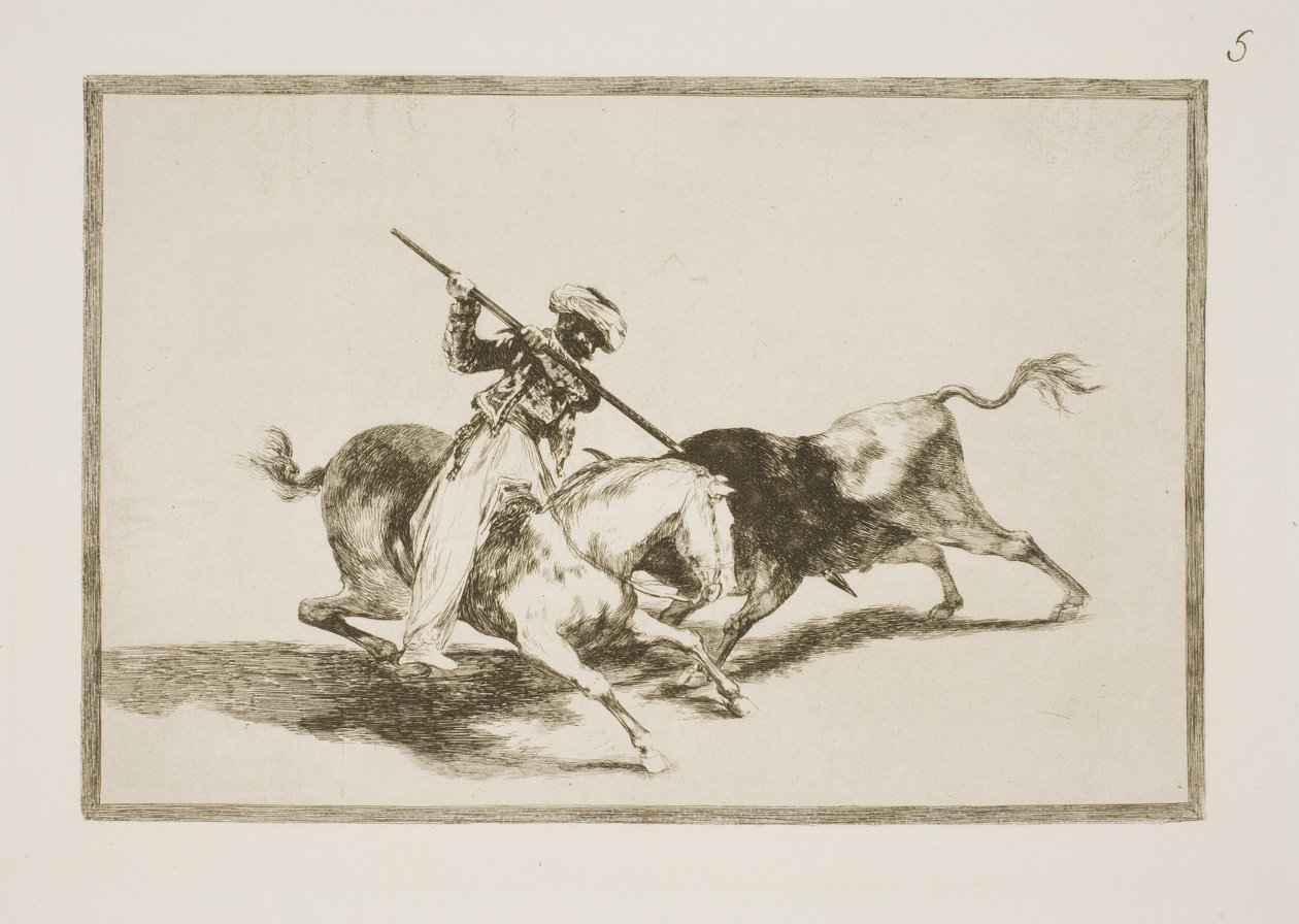 Az ihletett Maurer Gazul az első, aki a szabályok szerint felkarolja a bikákat alkotó: Francisco de Goya