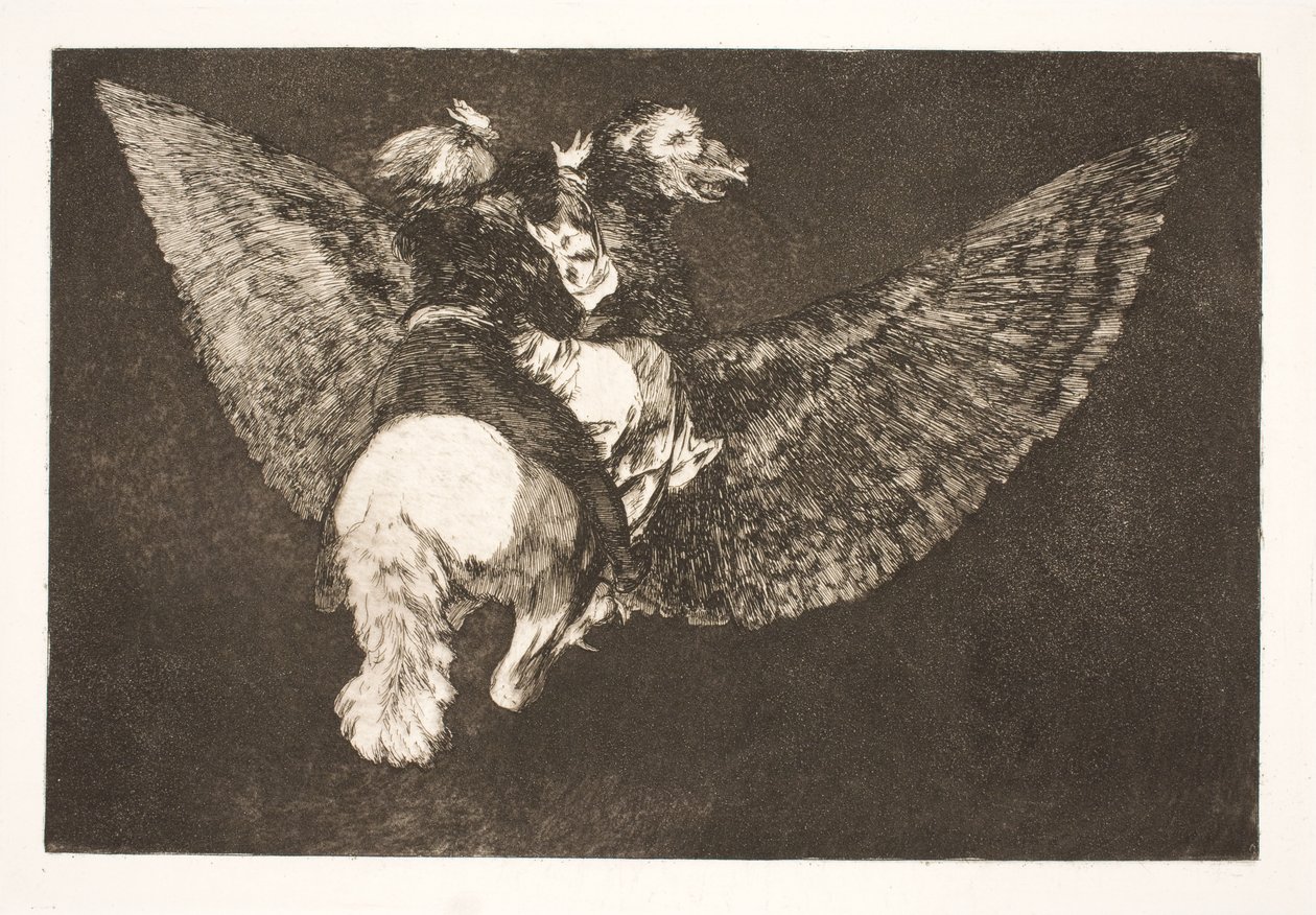 A repülő bolondság (Add fel a barátot, aki a szárnyai alá rejt, és a csőrével megharap) alkotó: Francisco de Goya
