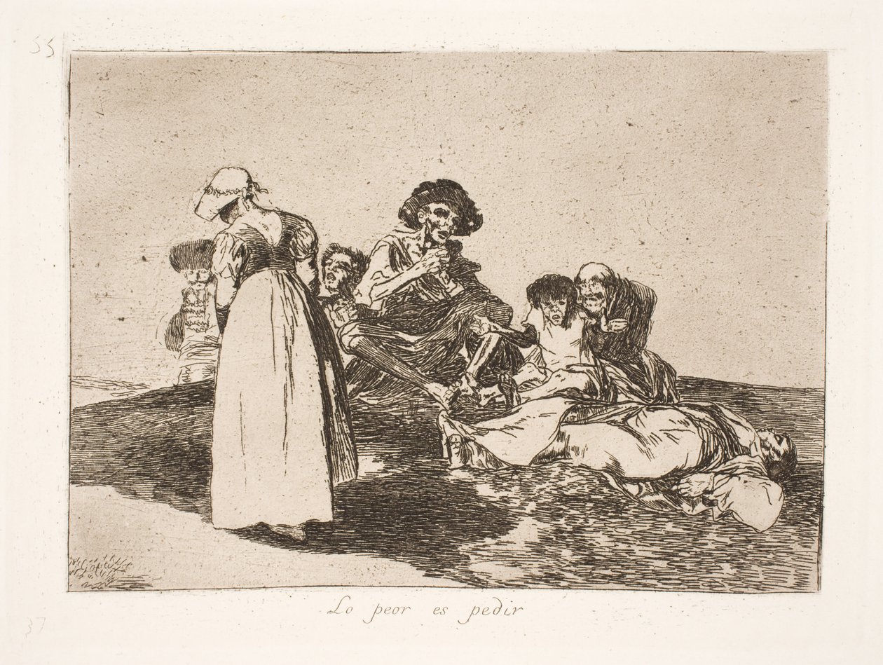 A legrosszabb az, hogy koldulnod kell (55) alkotó: Francisco de Goya