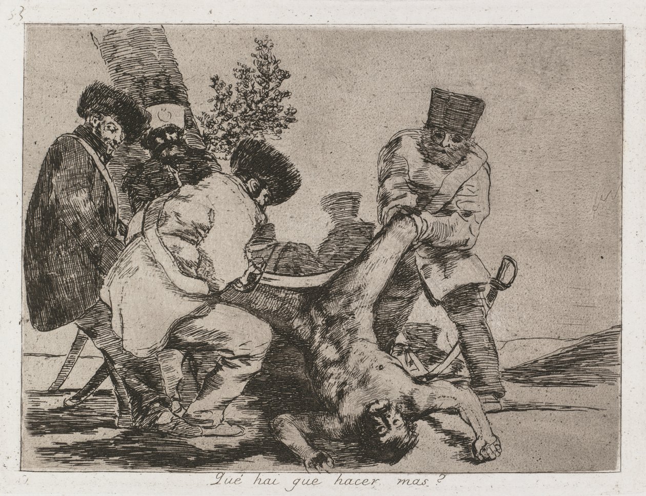 A háború katasztrófái: Pl. 33, Mit tehet még az ember, 1810-1813. alkotó: Francisco de Goya