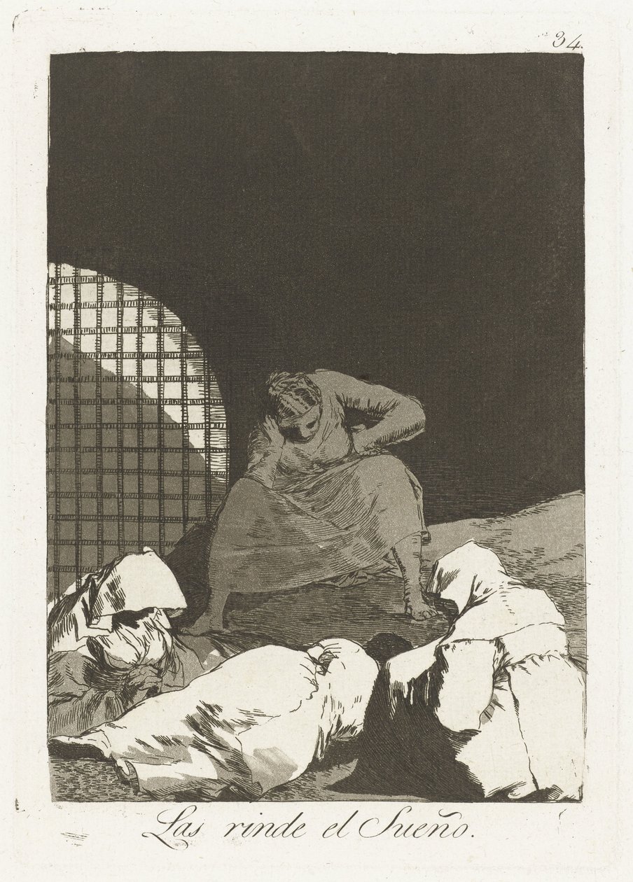 Ajtócsapás overvalley Az álom megjeleníti őket (cím a tárgyon) Los Caprichos (sorozat címe) alkotó: Francisco de Goya
