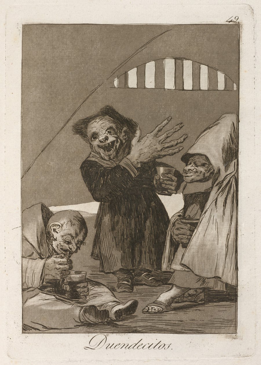 kis manók Hobgoblinok. Los Caprichosból, 1797-1798 alkotó: Francisco de Goya